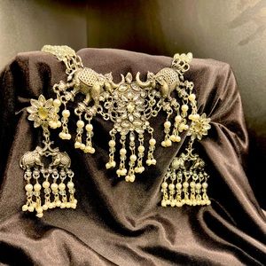 oxidized silver jewellery set